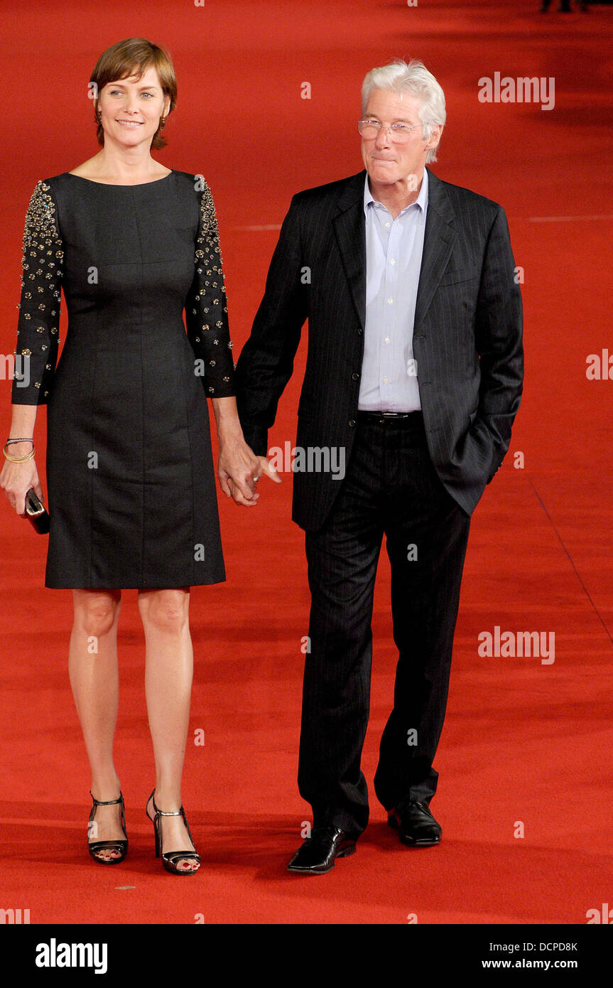 Richard Gere und seine Frau Carey Lowell, an den 6. internationalen Filmfestival in Rom - Tage des Himmels - Premiere Rom, Italien - 03.11.11 Stockfoto