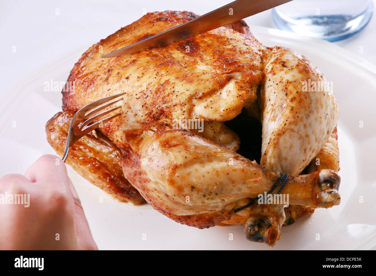 Carving-Brathähnchen Stockfoto