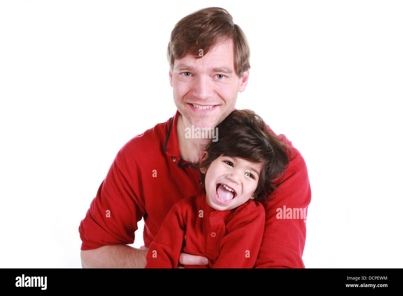 Glücklicher Vater und Sohn Stockfoto