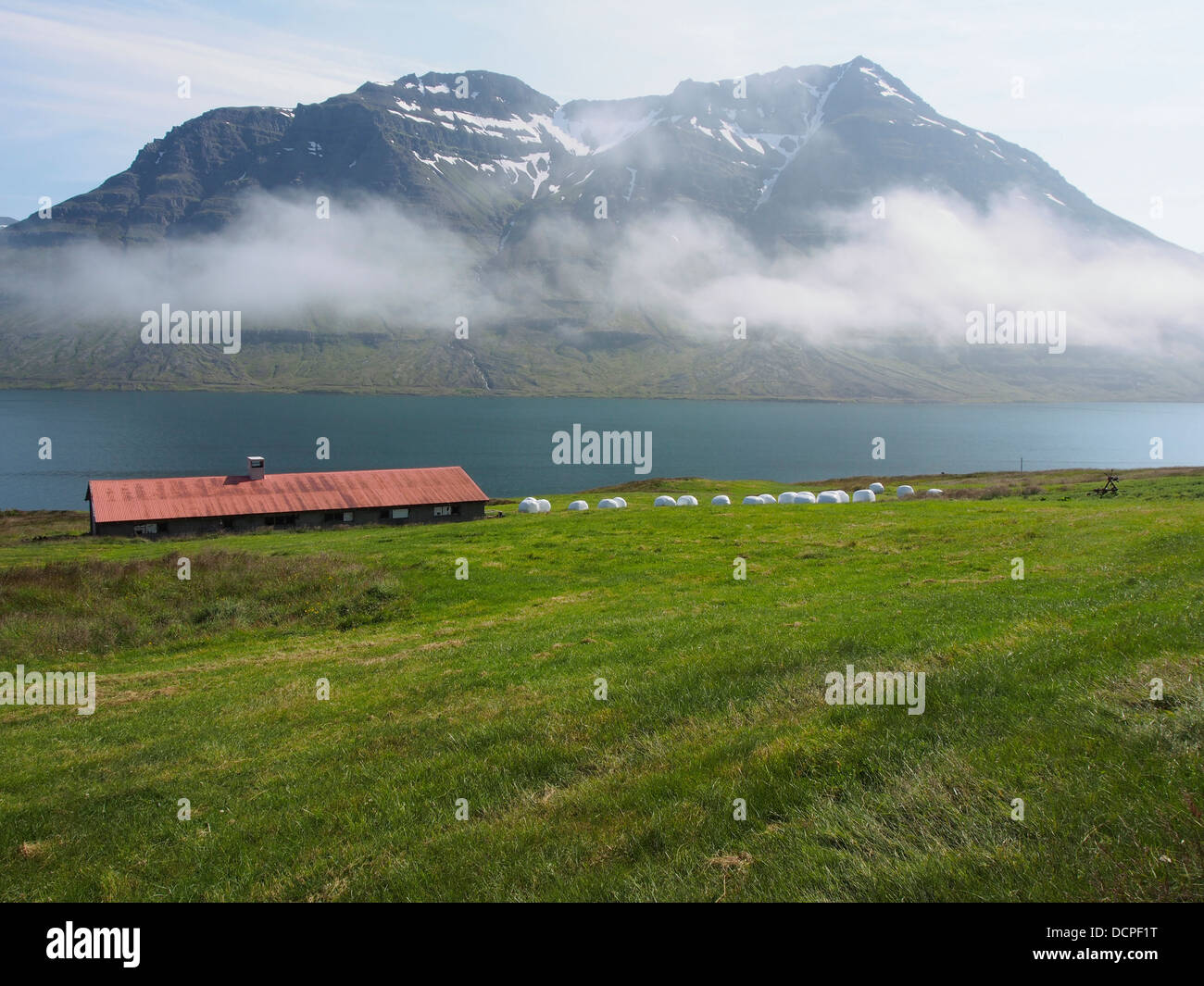 Bauernhof, Seydisfjörður, Island Stockfoto