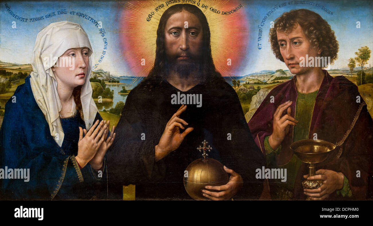 15. Jahrhundert - rechten Teil das Triptychon der Familie Braque: der Erlöser Christus von der Jungfrau Maria und Johannes Stockfoto