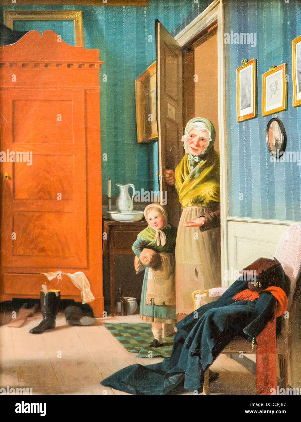 19. Jahrhundert - der Besuch des Bettlers, 1829 - Wilhelm Bendz Philippe Sauvan-Magnet / aktive Museum Stockfoto