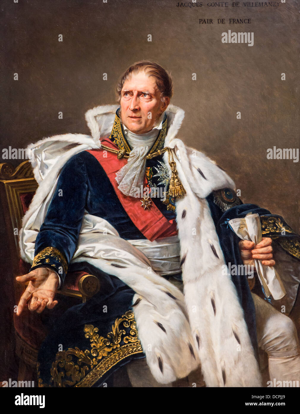19. Jahrhundert - Portrait von Pierre-Jacques Orillard, Graf von Villemanzy, 1827 - Baron Antoine-Jean gros Stockfoto