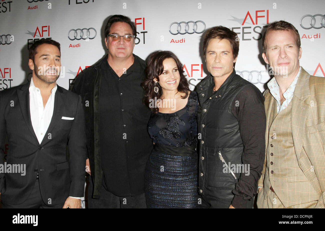 Jeremy Piven, Mark Pellington, Carla Gugino, Rob Lowe und Thomas Jane AFI Fest 2011 Premiere von "I Melt With You", an der ägyptischen Theater Hollywood, California - 07.11.11 statt Stockfoto