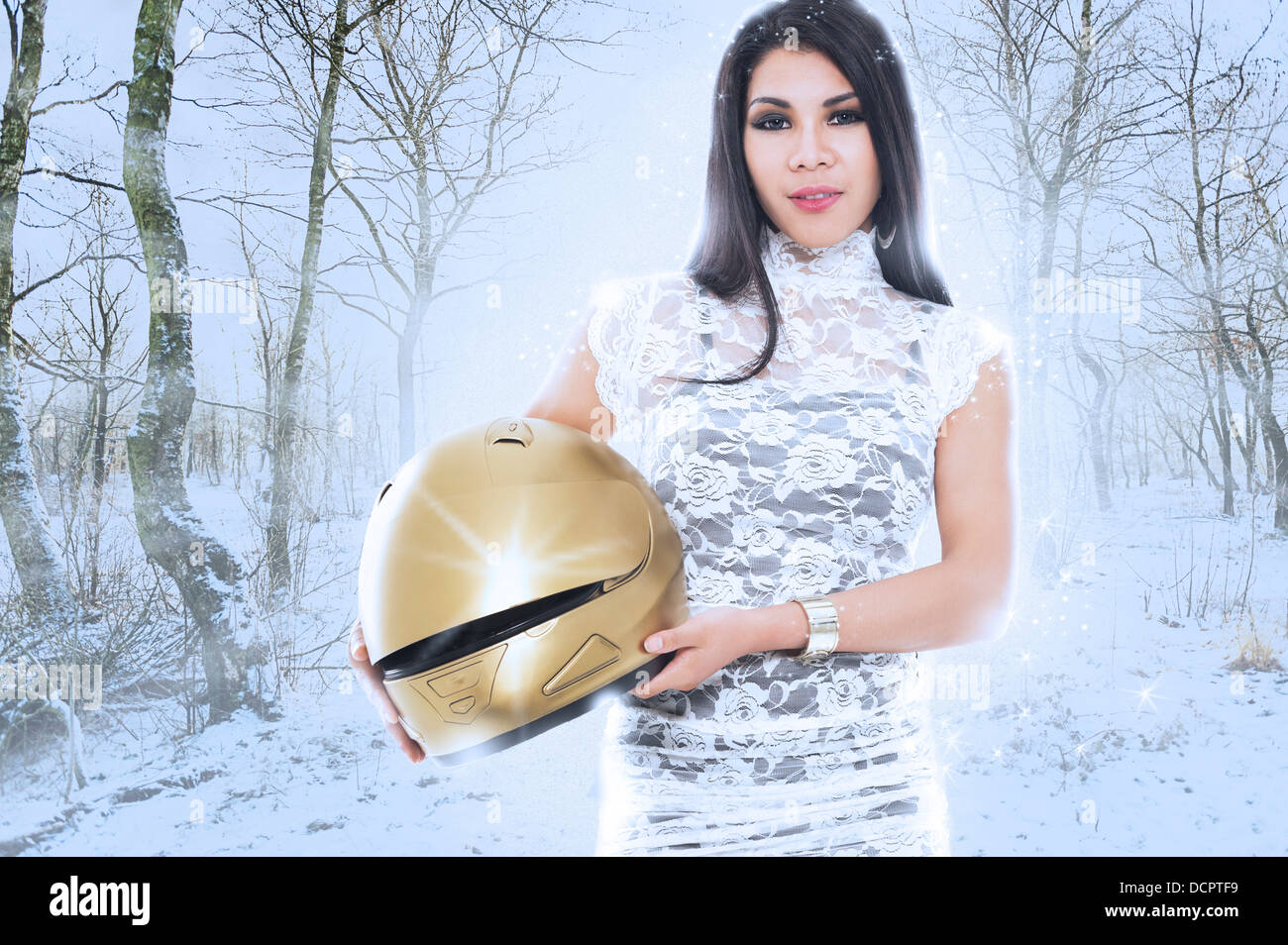 Schöne moderne leuchtende Engel Stockfoto