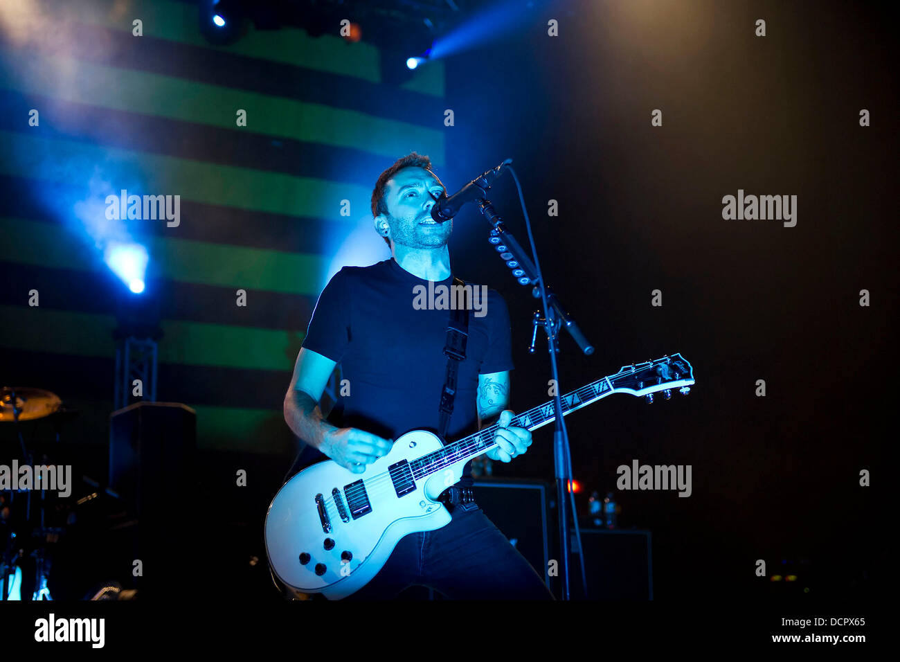 Tim McIlrath von Rise Against die live in Brixton Academy London, England 09.11.11 Stockfoto