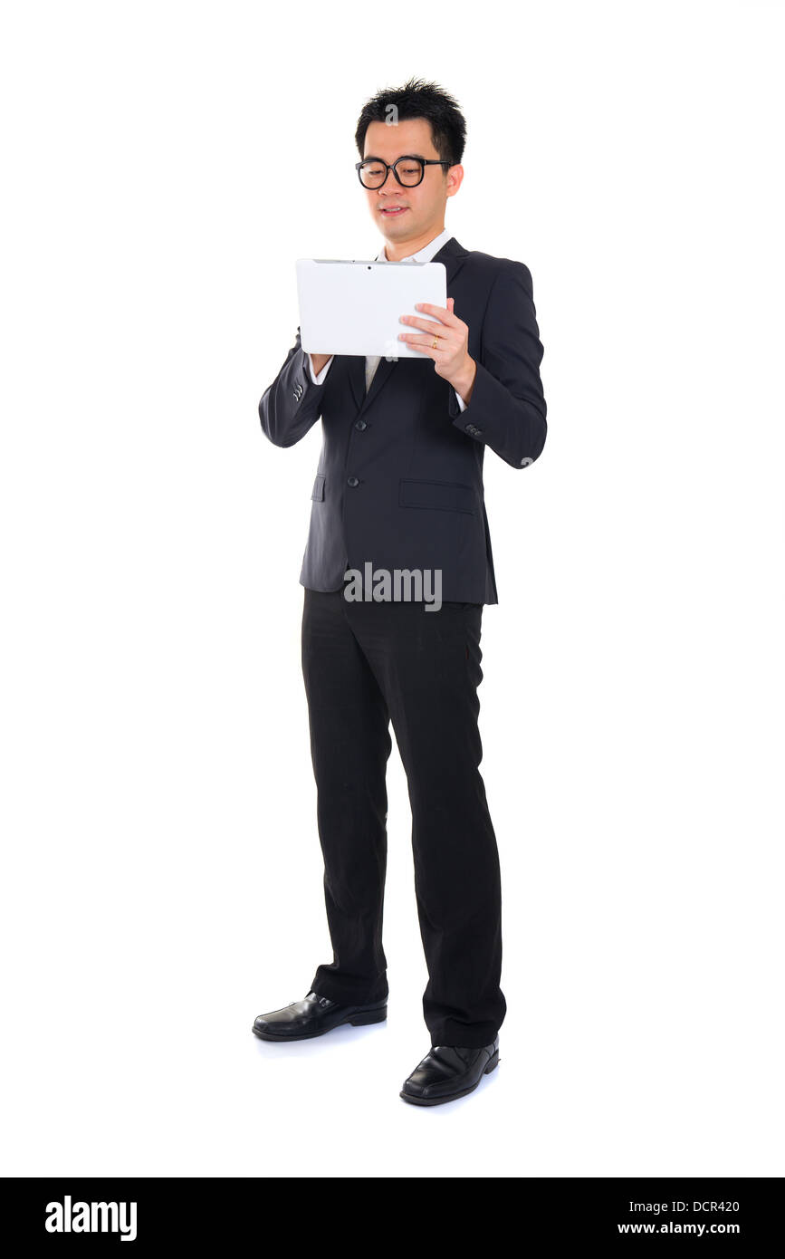 asiatische chinesische Geschäftsmann mit einem tablet Stockfoto