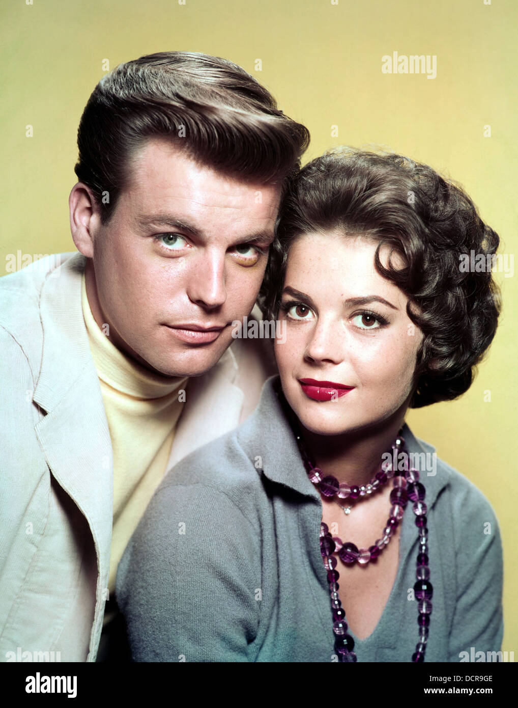 NATALIE WOOD U.S. Schauspielerin mit dem ersten Mann Schauspieler Robert Wagner über 1958 Stockfoto