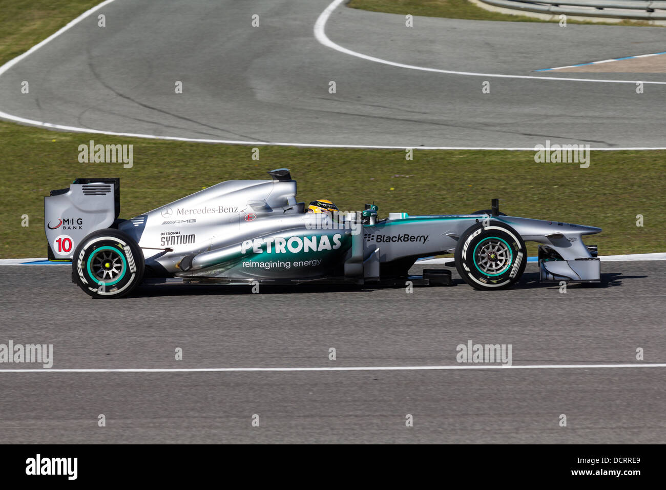 Mercedes AMG Petronas Formel 1 Team - Lewis Hamilton - 2013 Stockfotografie  - Alamy