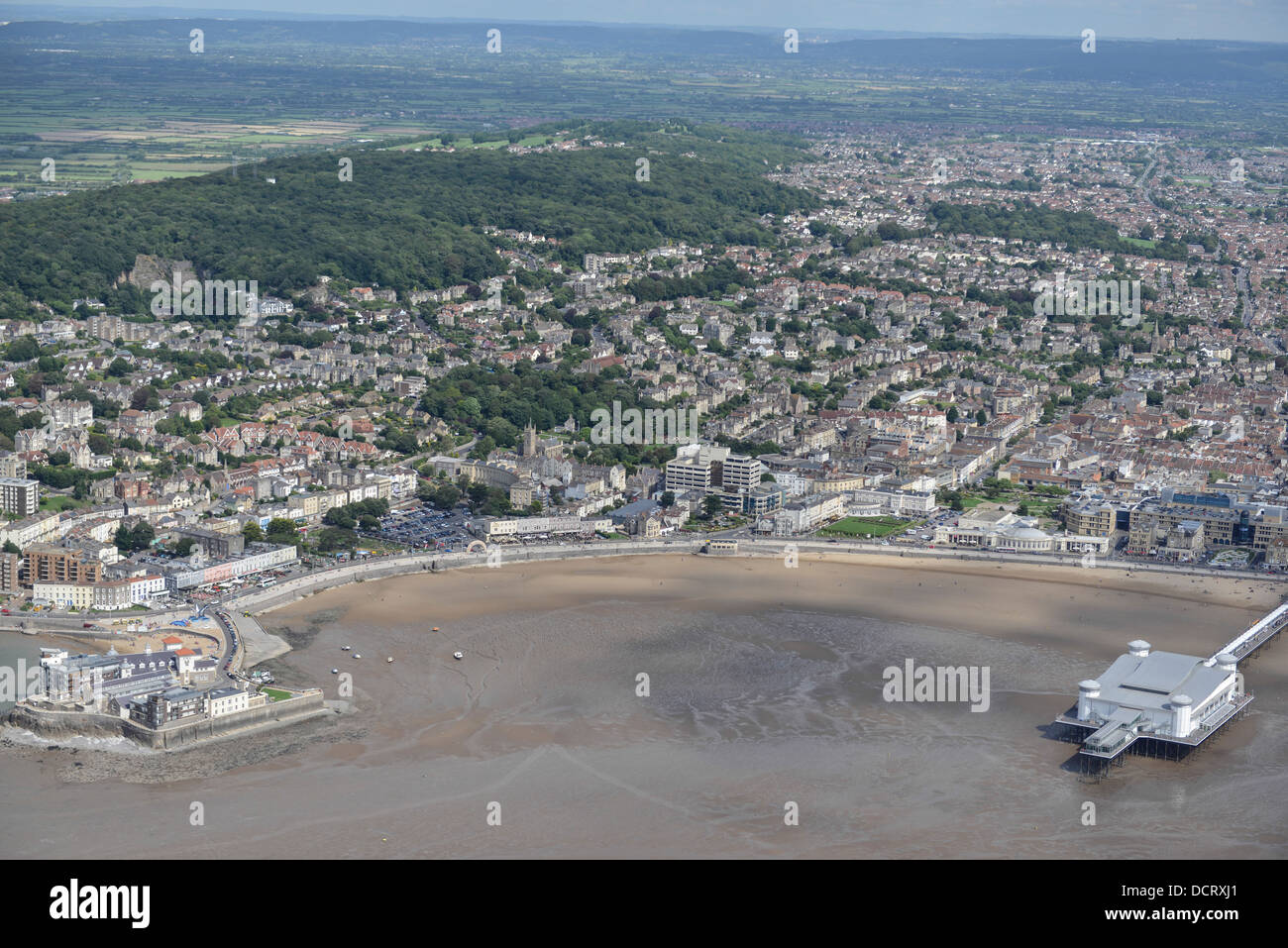 Luftaufnahme des Weston-Super-Mare Stockfoto