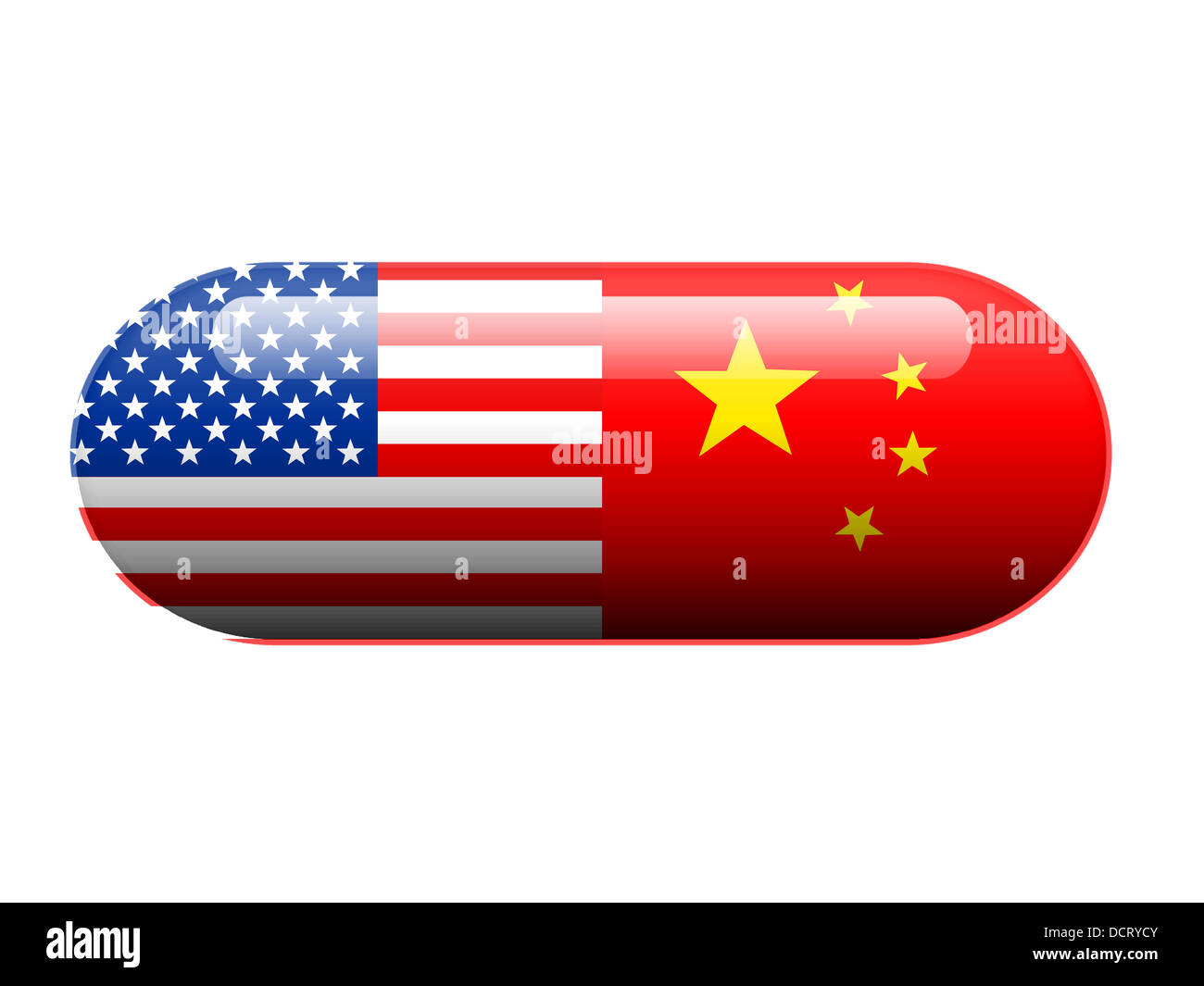 Amerikanischen und chinesischen Pille Stockfoto