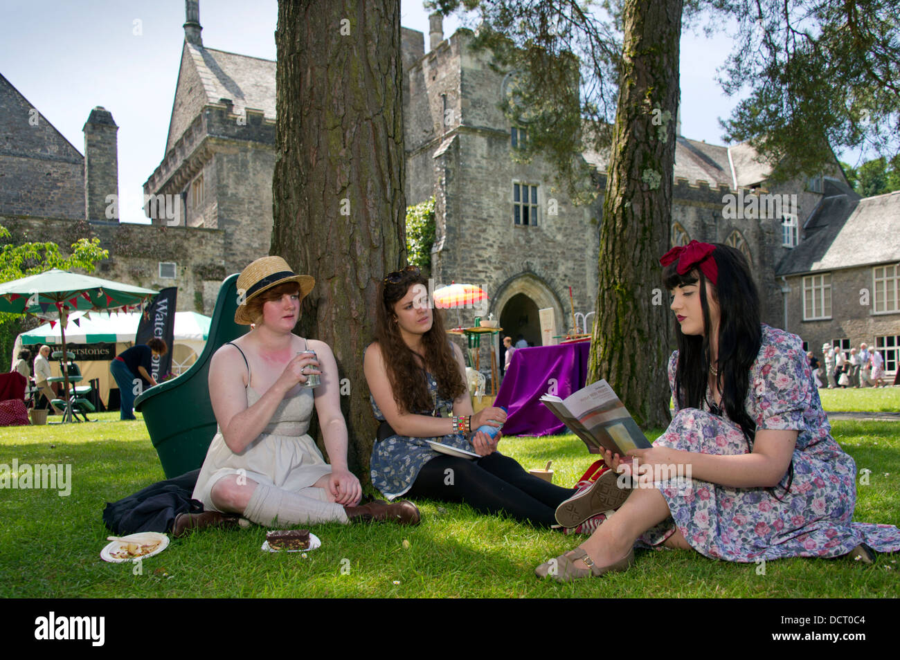 Möglichkeiten mit Worten Festival, eine jährliche Literatur Veranstaltung in Dartington Hall, Devonshire, wo Autoren ihre Bücher diskutieren. Eine im Vereinigten Königreich Stockfoto