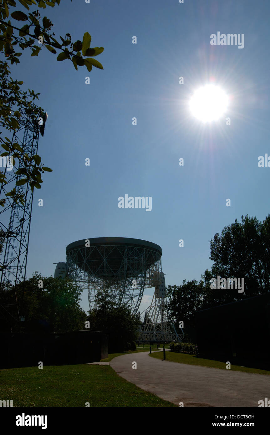 Jodrell Bank, Lovell Radioteleskop. Stockfoto