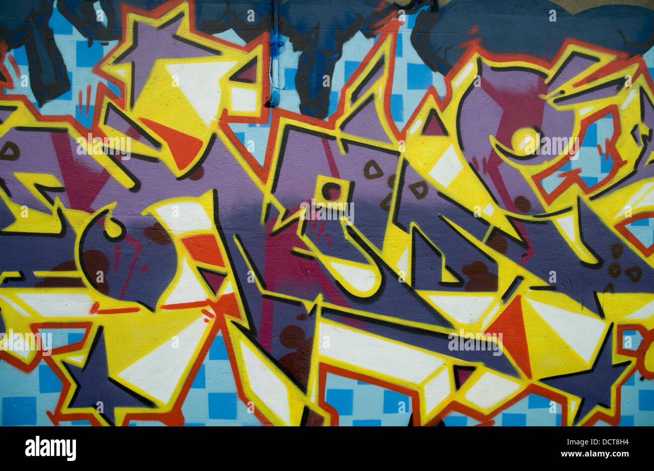 Graffiti; Tagged Wandbild Stockfoto