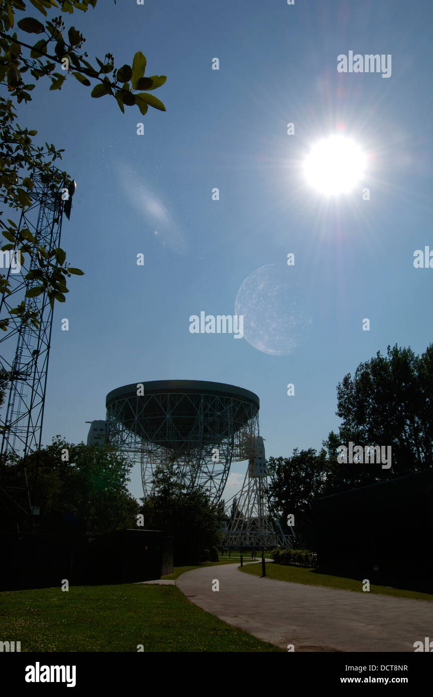 Jodrell Bank, Lovell Radioteleskop. Stockfoto