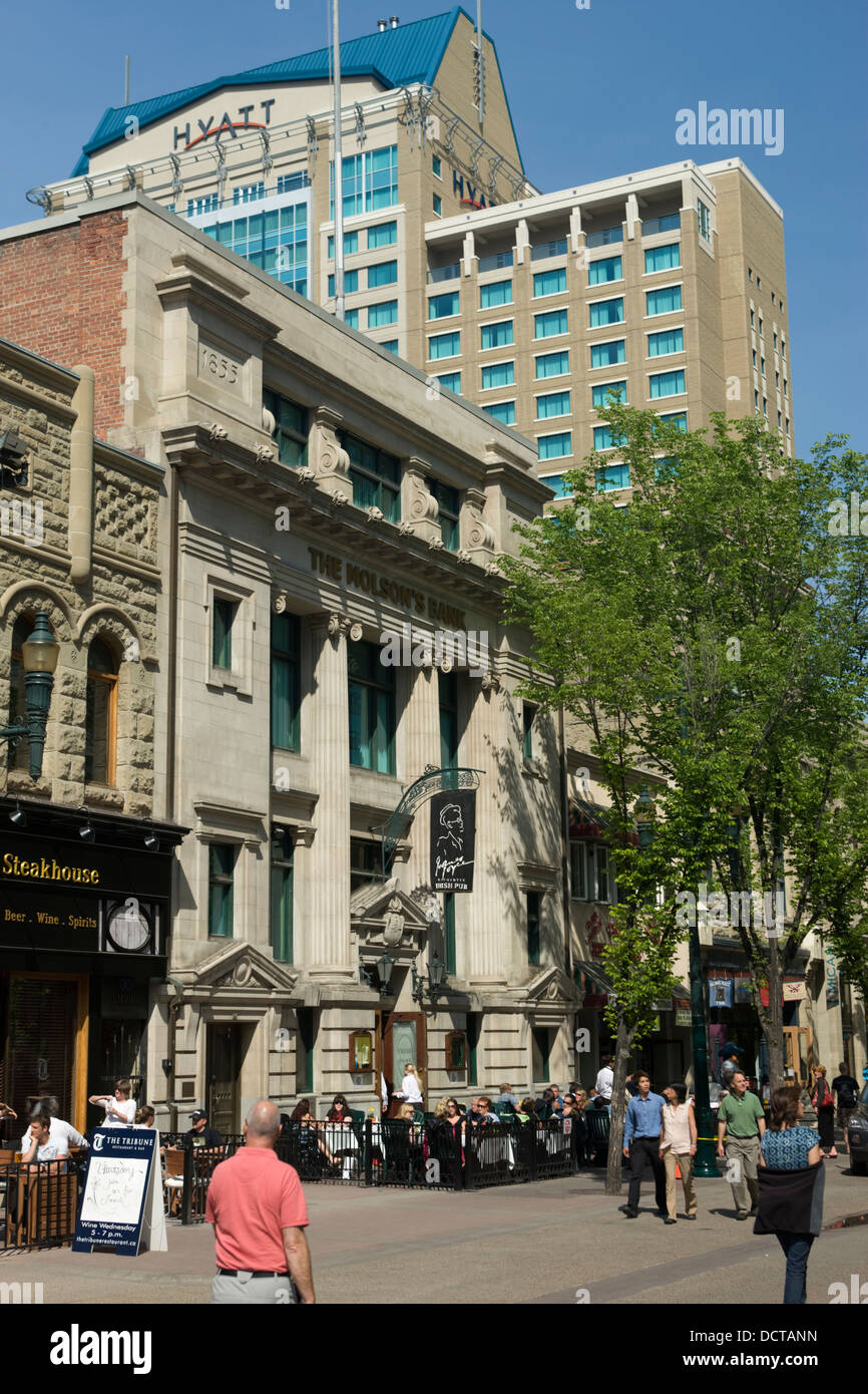 OUTDOOR-SIDEWALK CAFE STEPHEN AVENUE MALL DOWNTOWN CALGARY ALBERTA KANADA Stockfoto