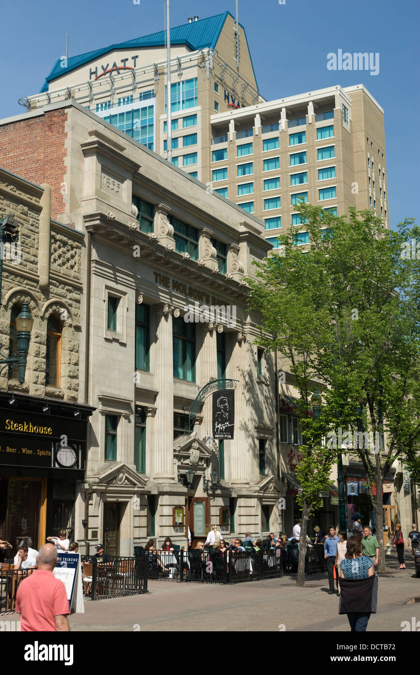OUTDOOR-SIDEWALK CAFE STEPHEN AVENUE MALL DOWNTOWN CALGARY ALBERTA KANADA Stockfoto