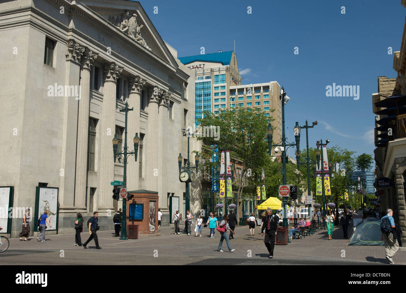 BANK VON MONTREAL GEBÄUDE STEPHEN AVENUE MALL DOWNTOWN CALGARY ALBERTA, KANADA Stockfoto
