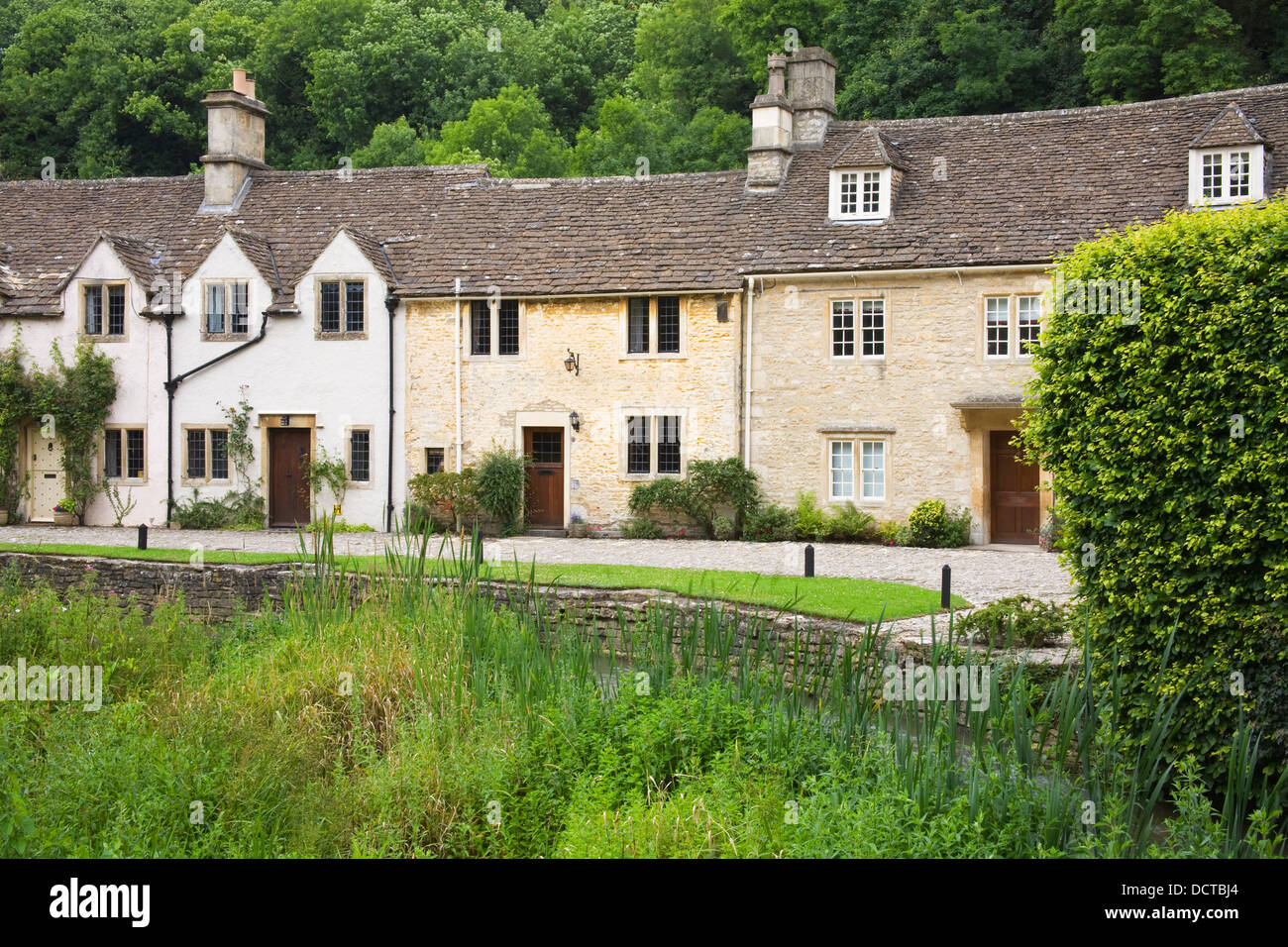 Häuser In Castle Combe, Cotswolds, Wiltshire, England Stockfoto