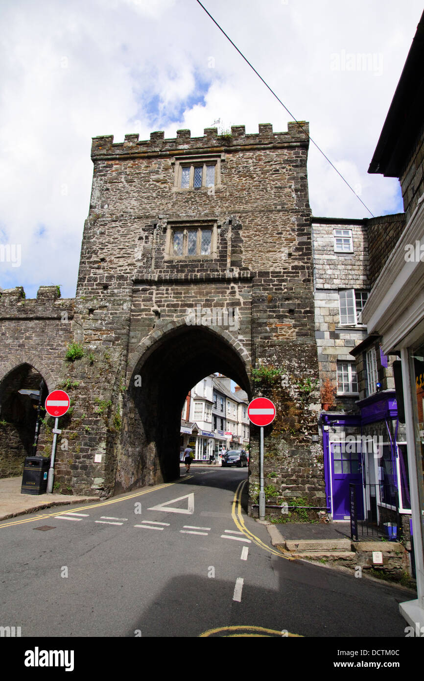 Launceston A Kleinstadt in Cornwall England UK Stadttor Stockfoto