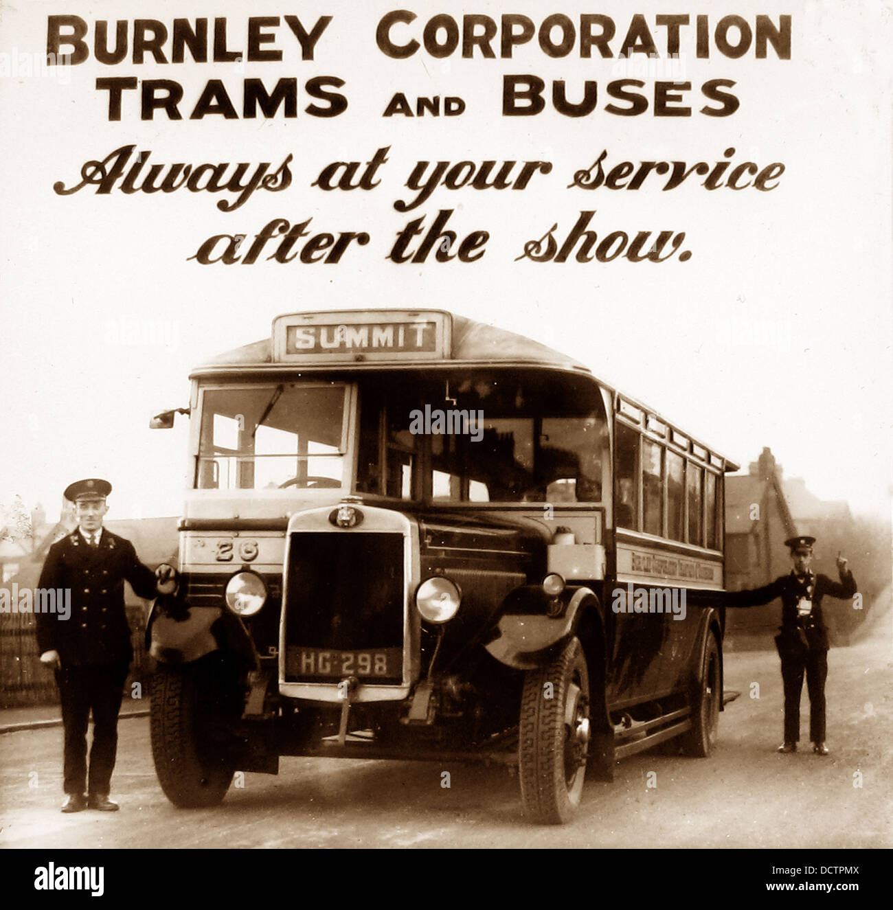 Burnley Kino Bus Werbung wahrscheinlich der 1940er Jahre Stockfoto