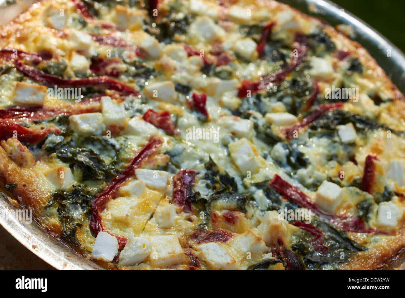 Artisan Pizza auf ein Vermont-Lebensmittelmarkt Stockfoto