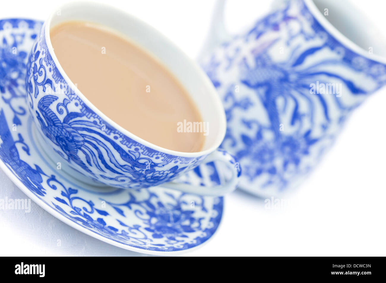 Blaue Porzellan Teeservice, England, UK Stockfoto