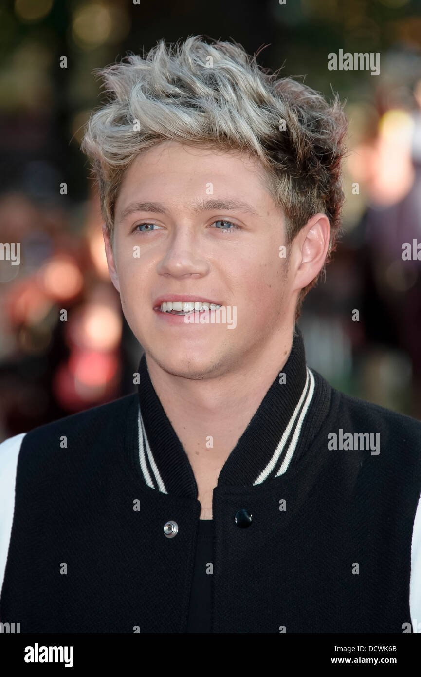 Niall Horan kommt für die UK-Premiere von "One Direction: This Is Us 3D" in einem zentralen London-Kino. Stockfoto