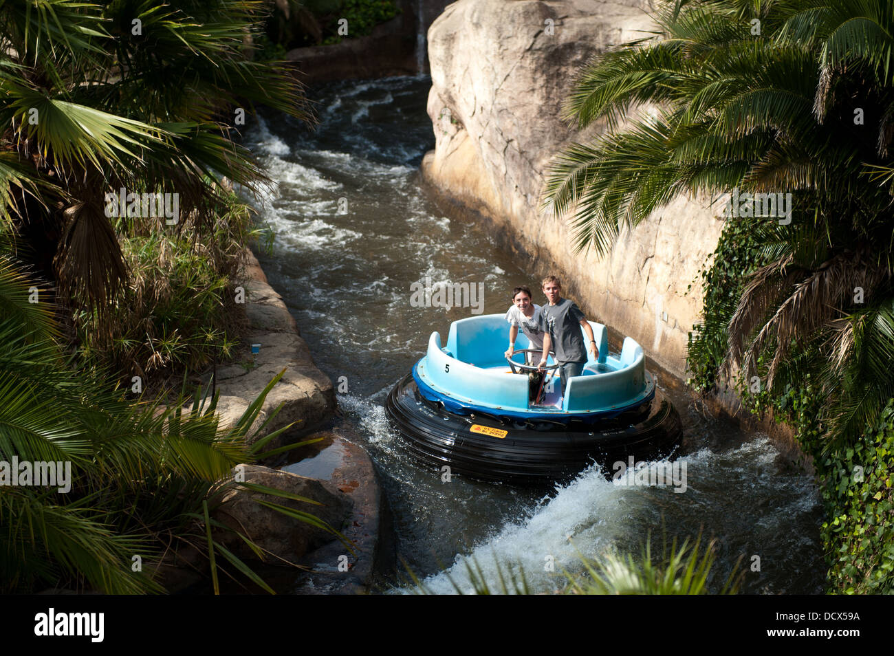 Tosenden Stromschnellen lustige Fahrt, Gold Reef City, Johannesburg, Südafrika Stockfoto