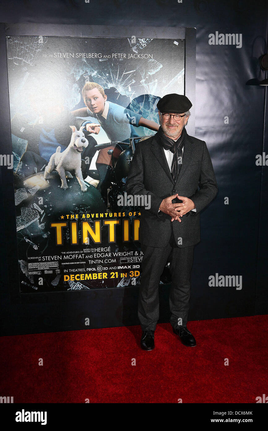 Regisseur, Steven Spielberg, bei der New York-Premiere von "The Adventures of Tintin' im Ziegfeld Theatre. New York City, USA - 11.12.11 Stockfoto