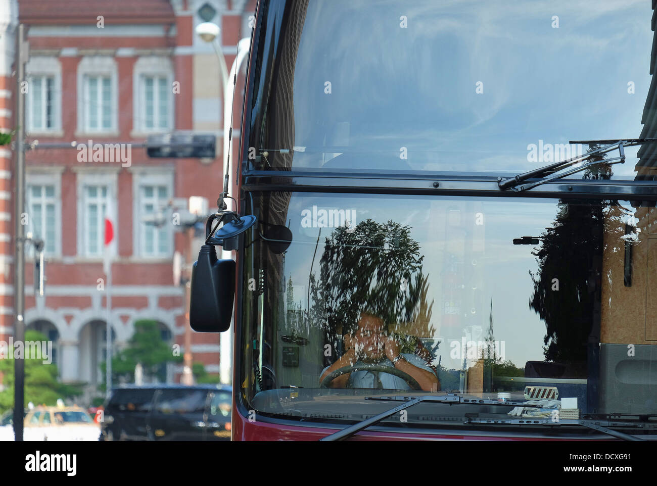 Tour-Bus Parken in Marunouchi. Stockfoto