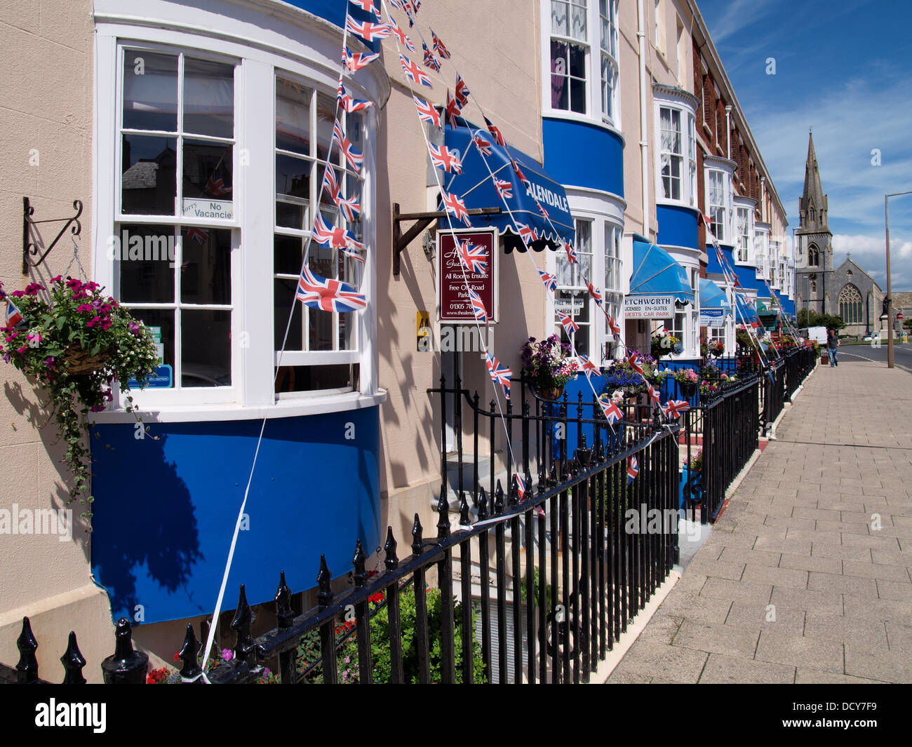 Reihe von Gast-Häuser, Weymouth, Dorset, UK 2013 Stockfoto