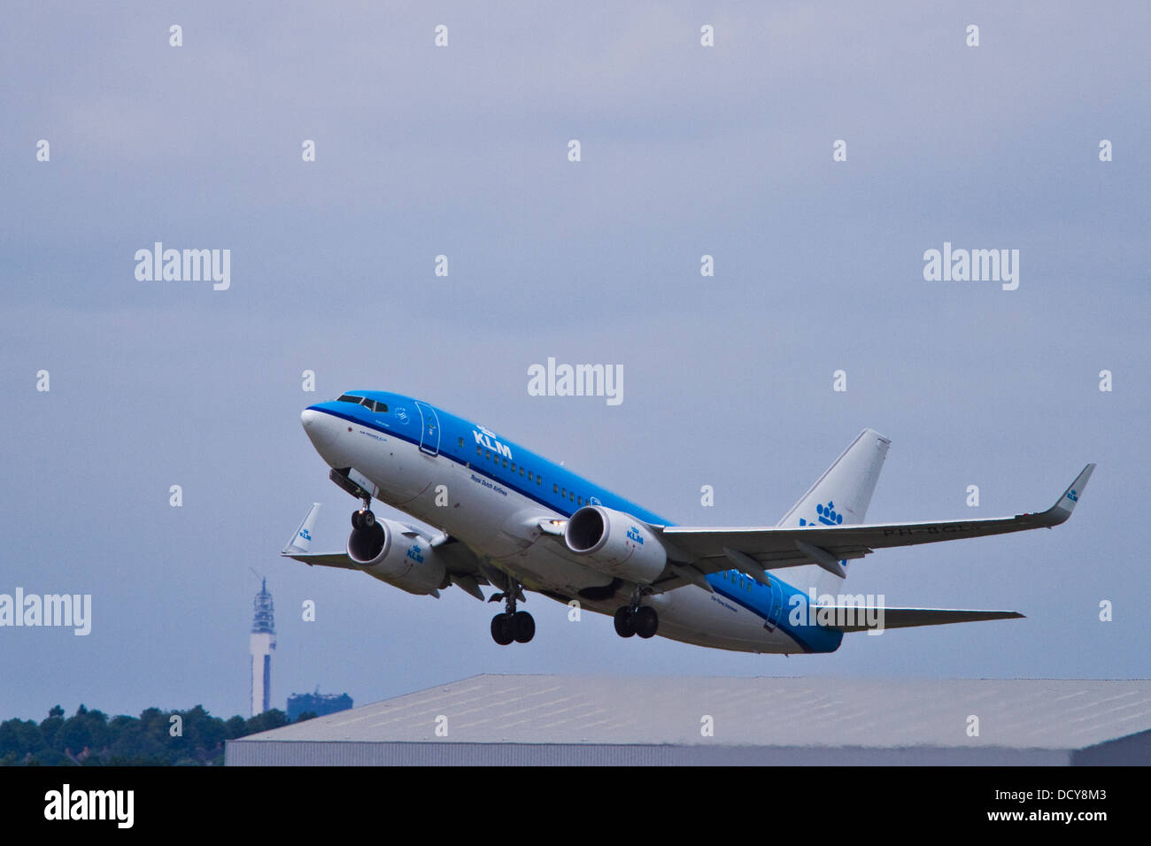 KLM-737 vom Flughafen Birmingham Stockfoto
