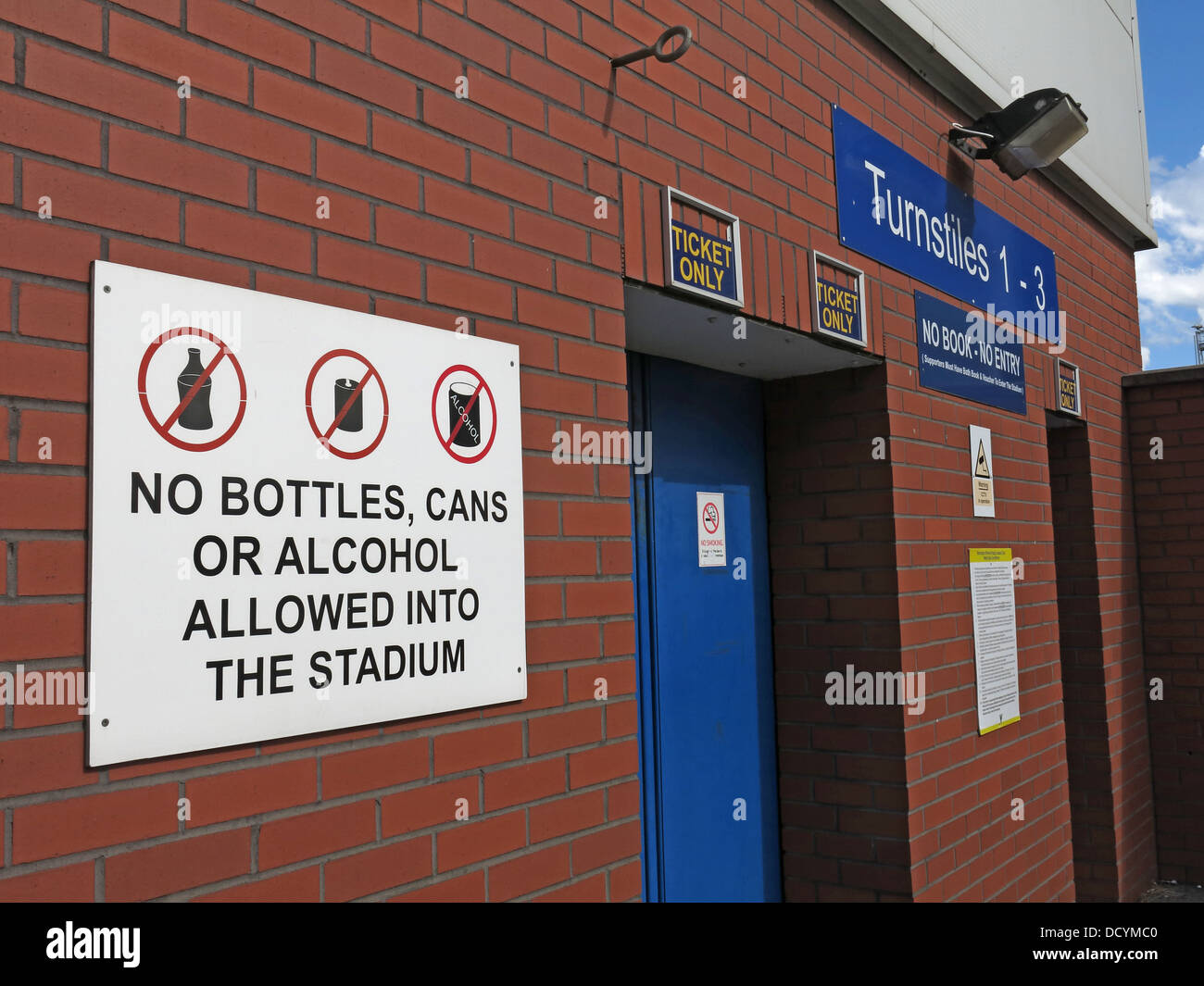 Warrinton Rugby League FC kein Alkohol im Boden Politik, Cheshire England UK Stockfoto