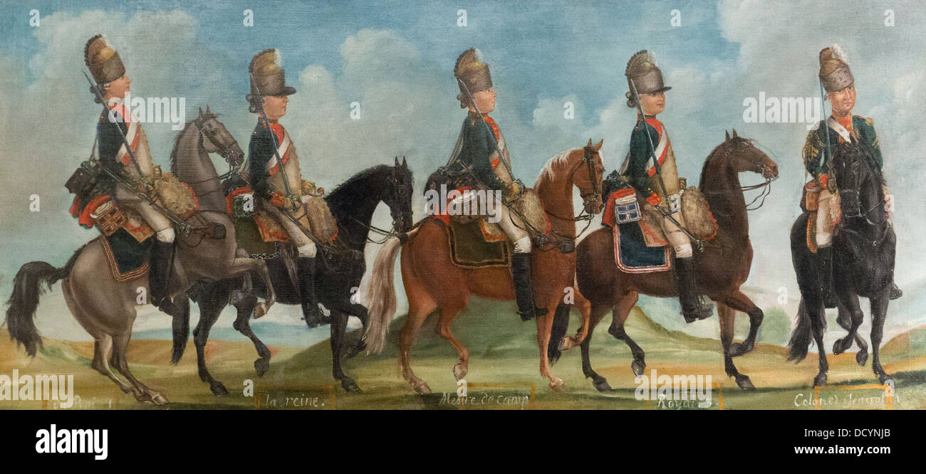 18. Jahrhundert - Regiment Dragoner - anonyme 1779 - Musée de l'Armée / Hôtel National des Invalides Stockfoto