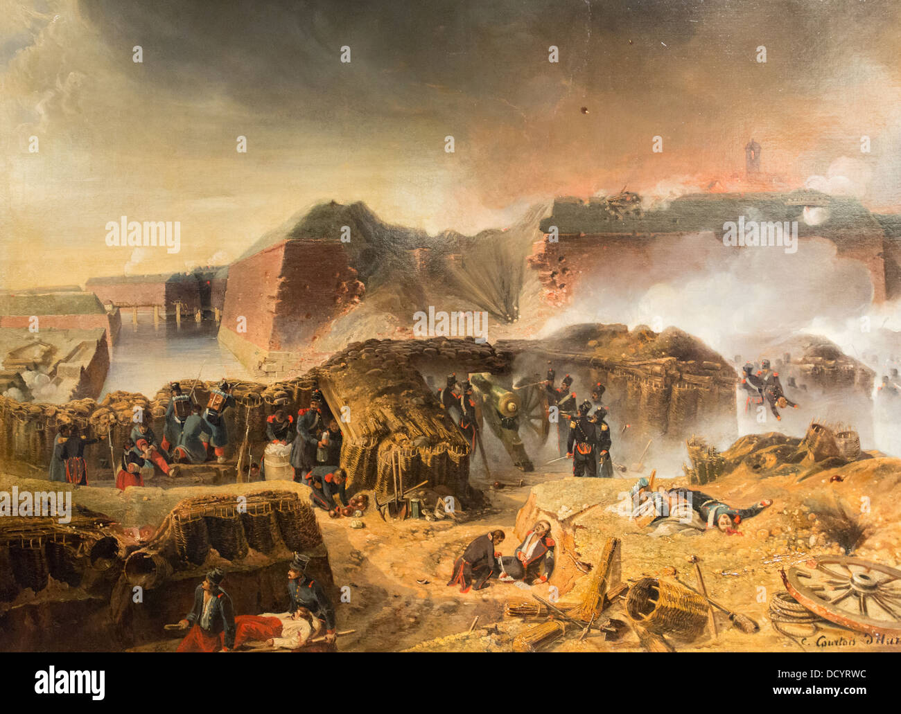 Die Belagerung von Antwerpen 1832 - Charles Courtois d'Hurbal (ca. 1832) - Musée de L'Armée /Invalides Paris Frankreich Öl auf Leinwand Stockfoto