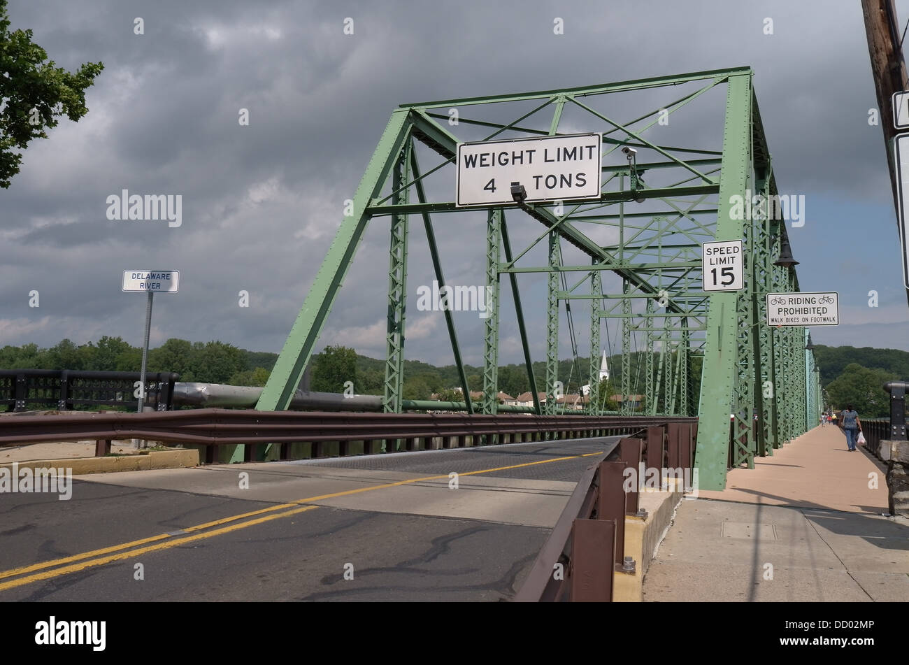 Brücke über den Delaware River zwischen Lambertville, New Jersey und New Hope, Pennsylvania Stockfoto