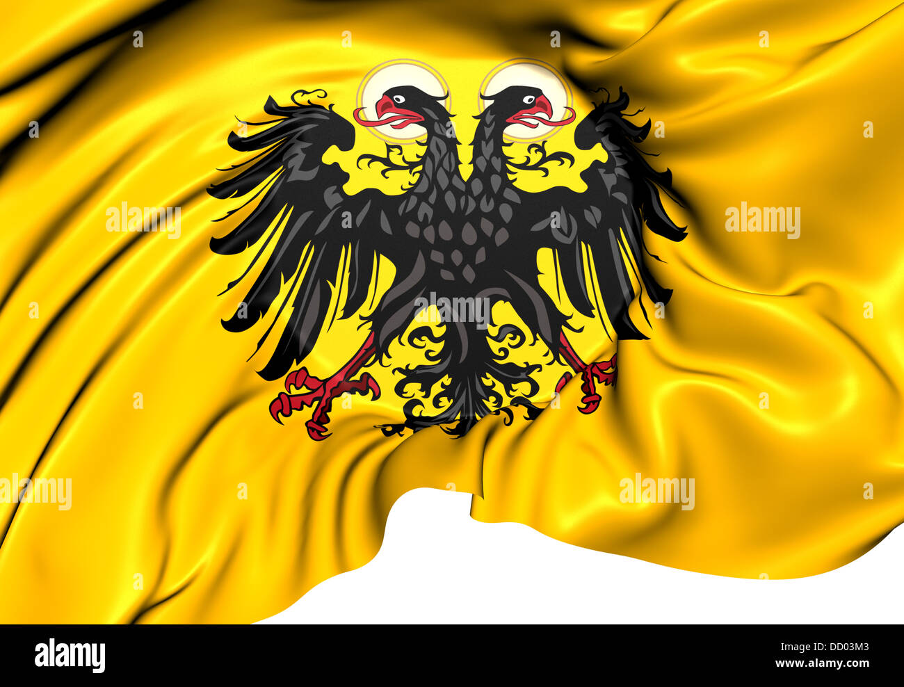 Römisch Deutsches Reich Flagge (1400-1806). Hautnah. Stockfoto
