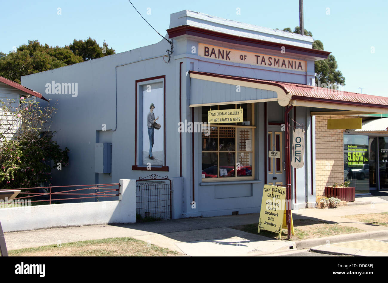 Ehemalige Bankgebäude von Tasmanien in Beaconsfield, die jetzt einen shop Stockfoto