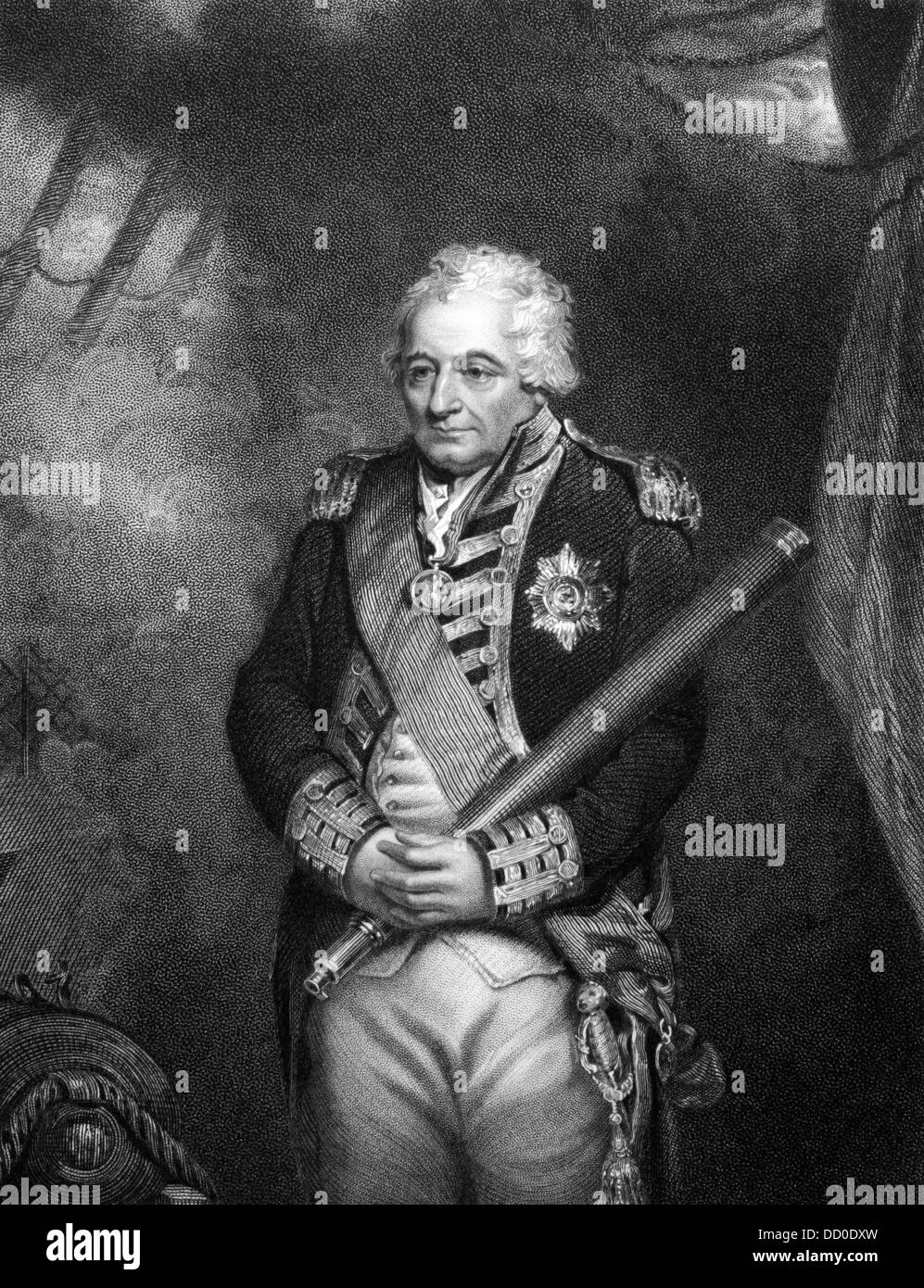 John Jervis, 1. Earl of St. Vincent (1735-1823) auf Gravur von 1834. Stockfoto