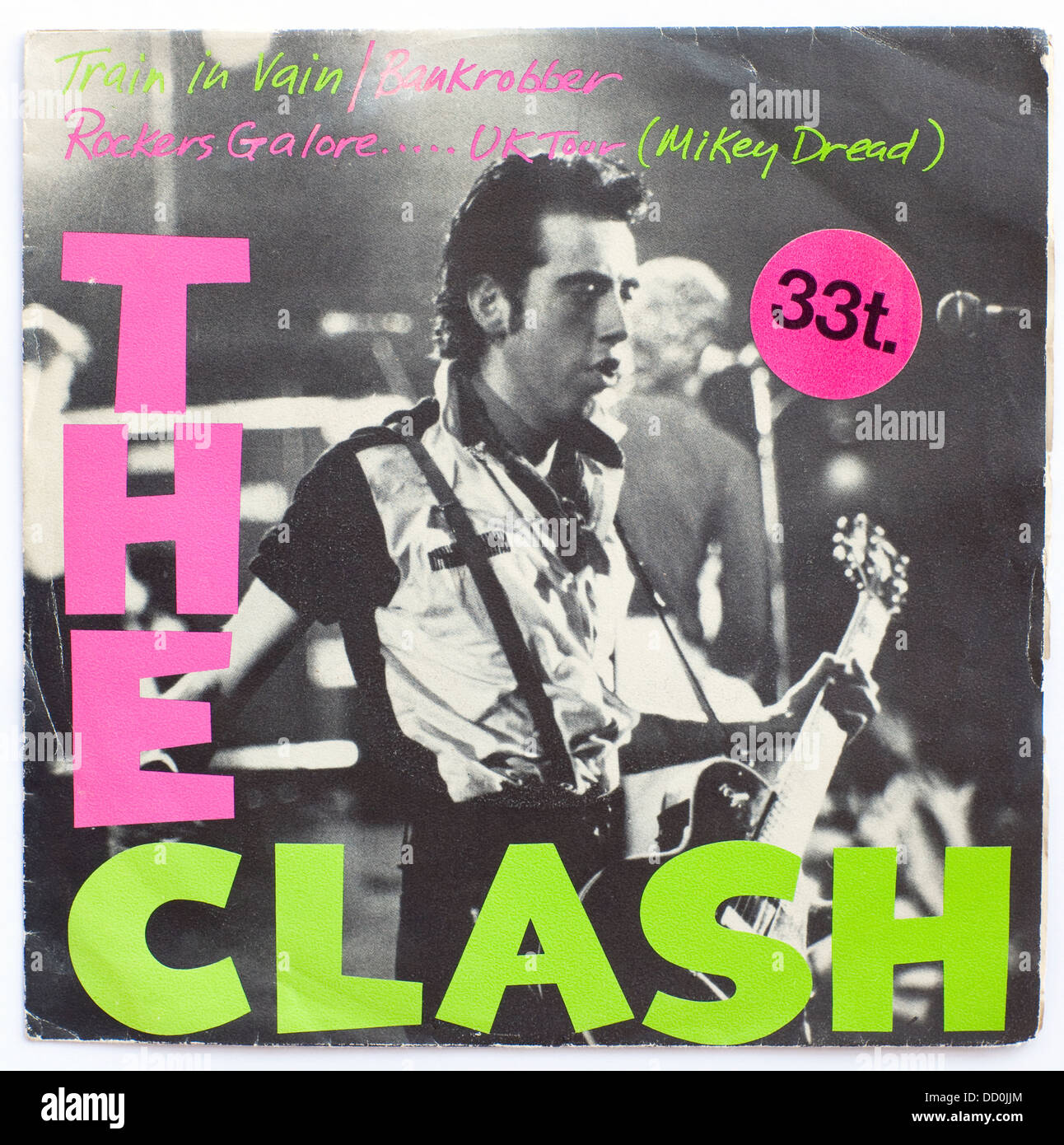 The Clash - Train in Vain/Bankräuber 1980 Bildercover EP Auf CBS – nur für redaktionelle Zwecke Stockfoto