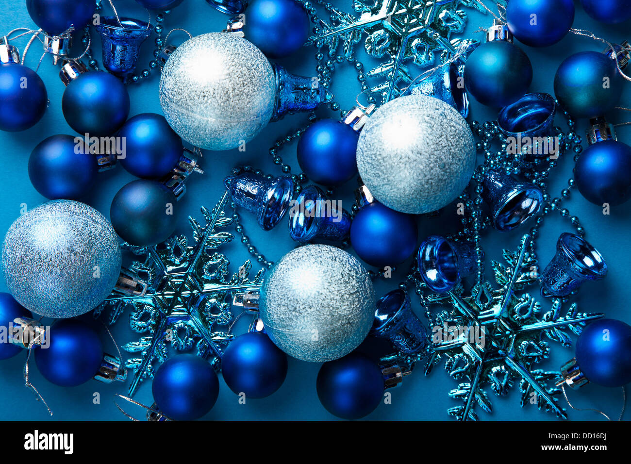 blaue Weihnachtsdekoration Stockfoto