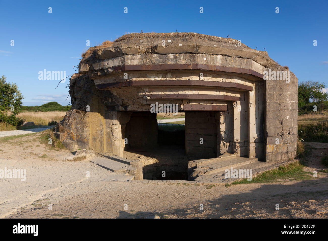 Bunker in der Pointe du Hoc, Cricqueville-En-Bessin, Normandie, Frankreich Stockfoto