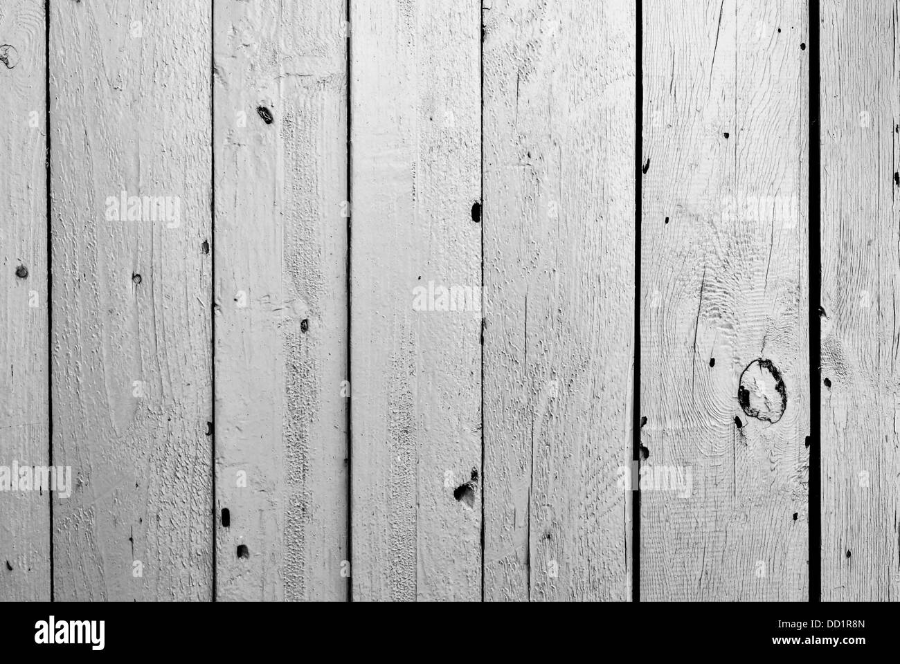 alte schwarze und weiße Farbe Holzzaun Hintergrund Stockfoto