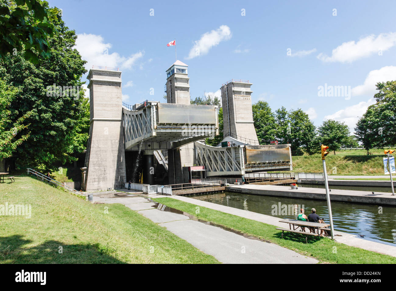 Peterborough-Lift-Lock; National Historic Site of Canada; höchste hydraulische Aushebung verriegeln die Welt, Peterborough; Ontario; Kanada Stockfoto
