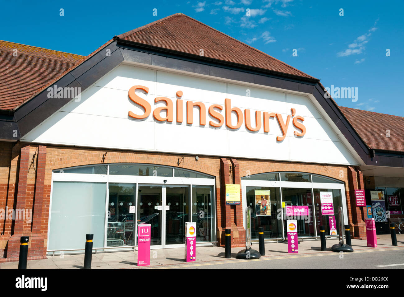 Sainsbury Supermarkt an Bridgwater, UK. Stockfoto
