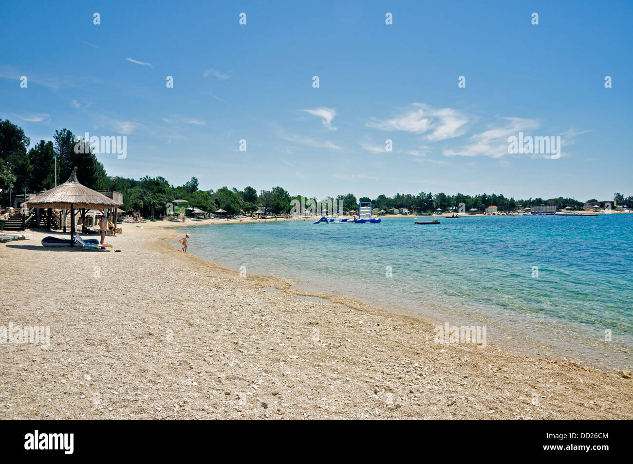 Camping Village Simuni Strand, Insel Pag, Kroatien, Europa Stockfoto