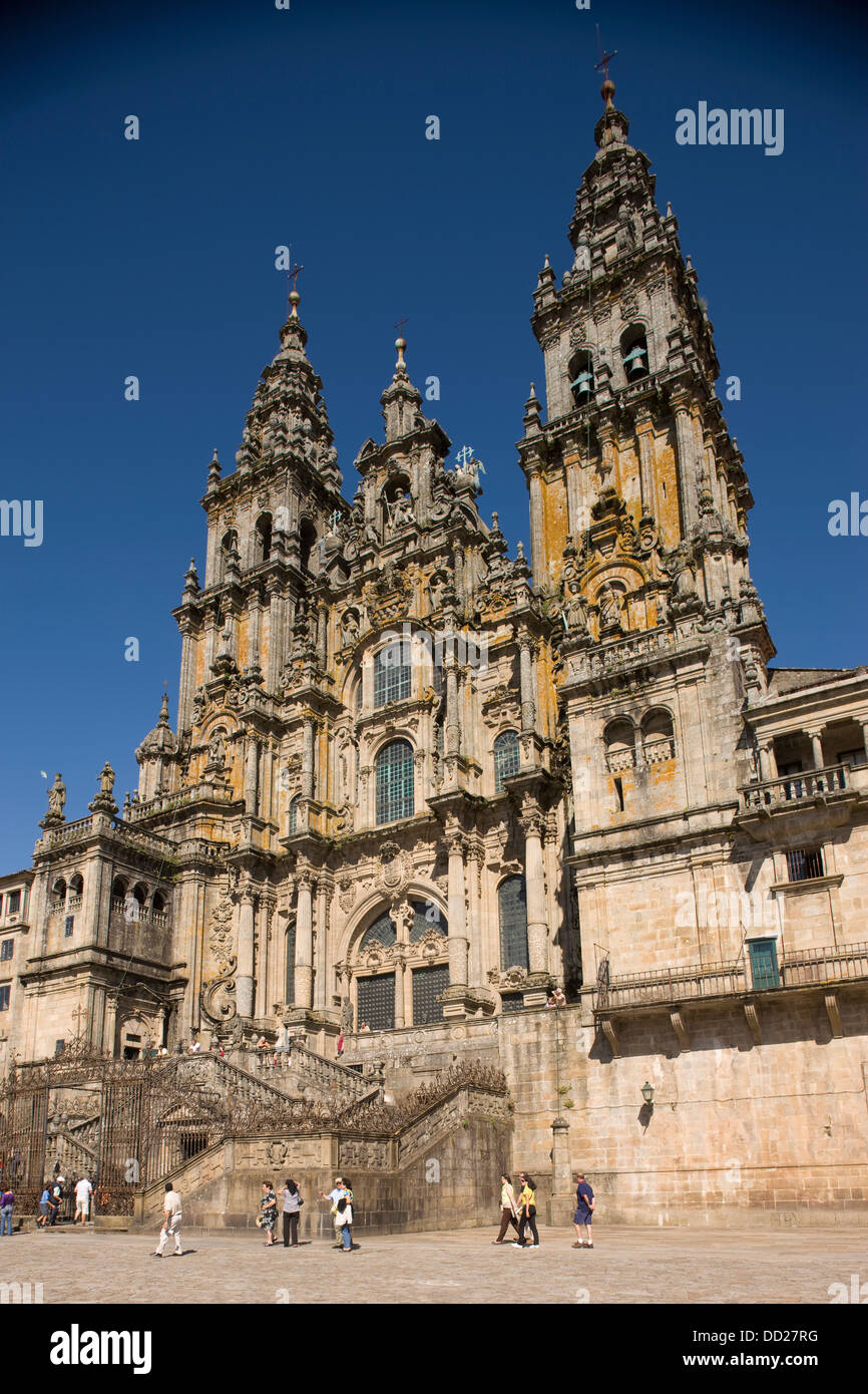 KATHEDRALE VON SAINT JAMES PLAZA DEL OBRADOIRO ALTSTADT SANTIAGO DE COMPOSTELA GALIZIEN SPANIEN Stockfoto