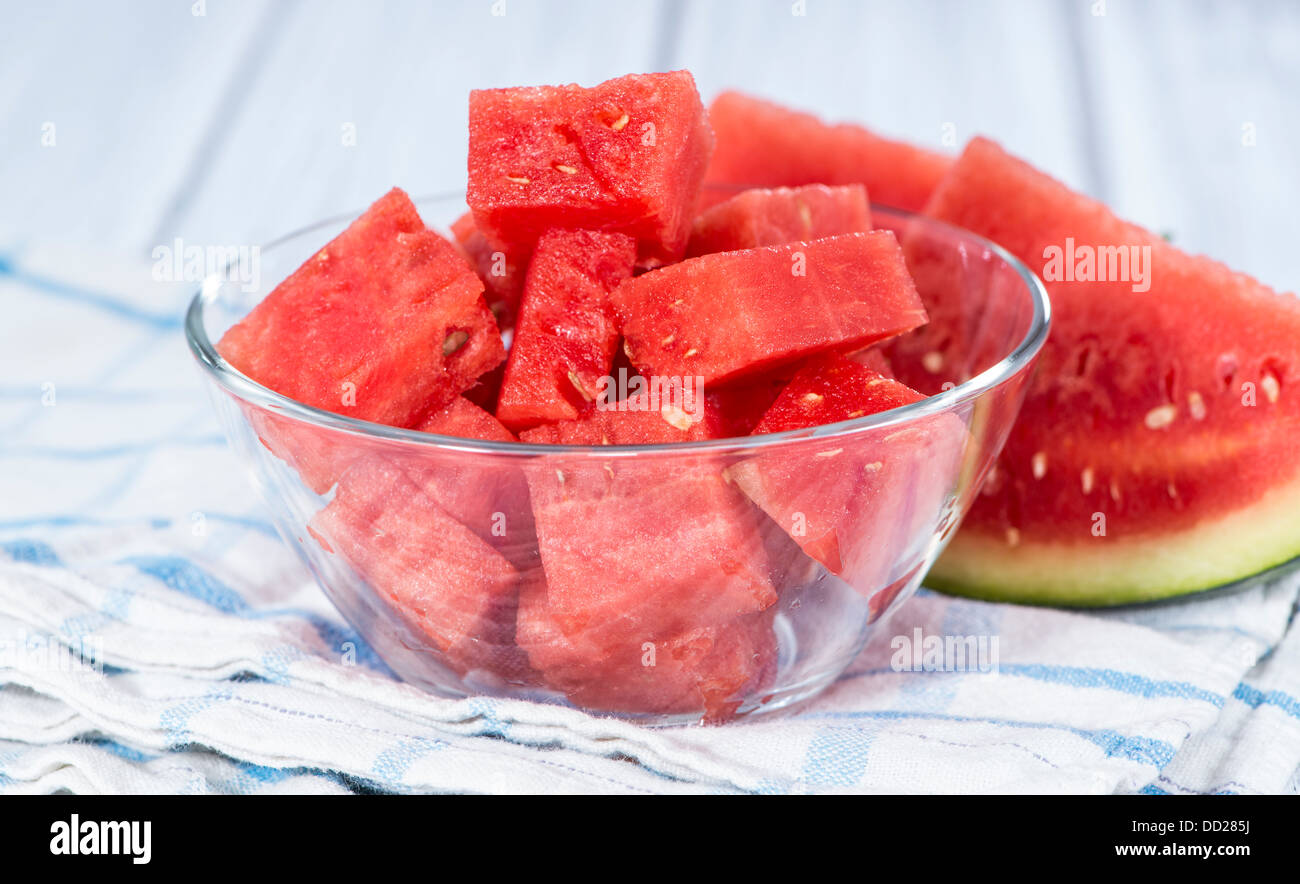 Frische Wassermelone Stücke (Makroaufnahme) Stockfoto