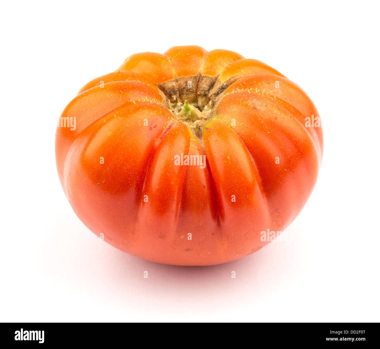 Frische Heirloom Tomaten isoliert auf weißem Hintergrund Stockfoto